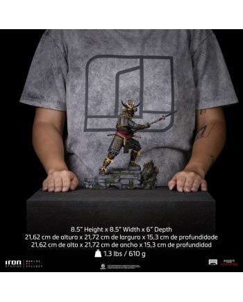 Statuette Yasuke Assassin's Creed Shadows sur socle, Iron Studios, vue rapprochée