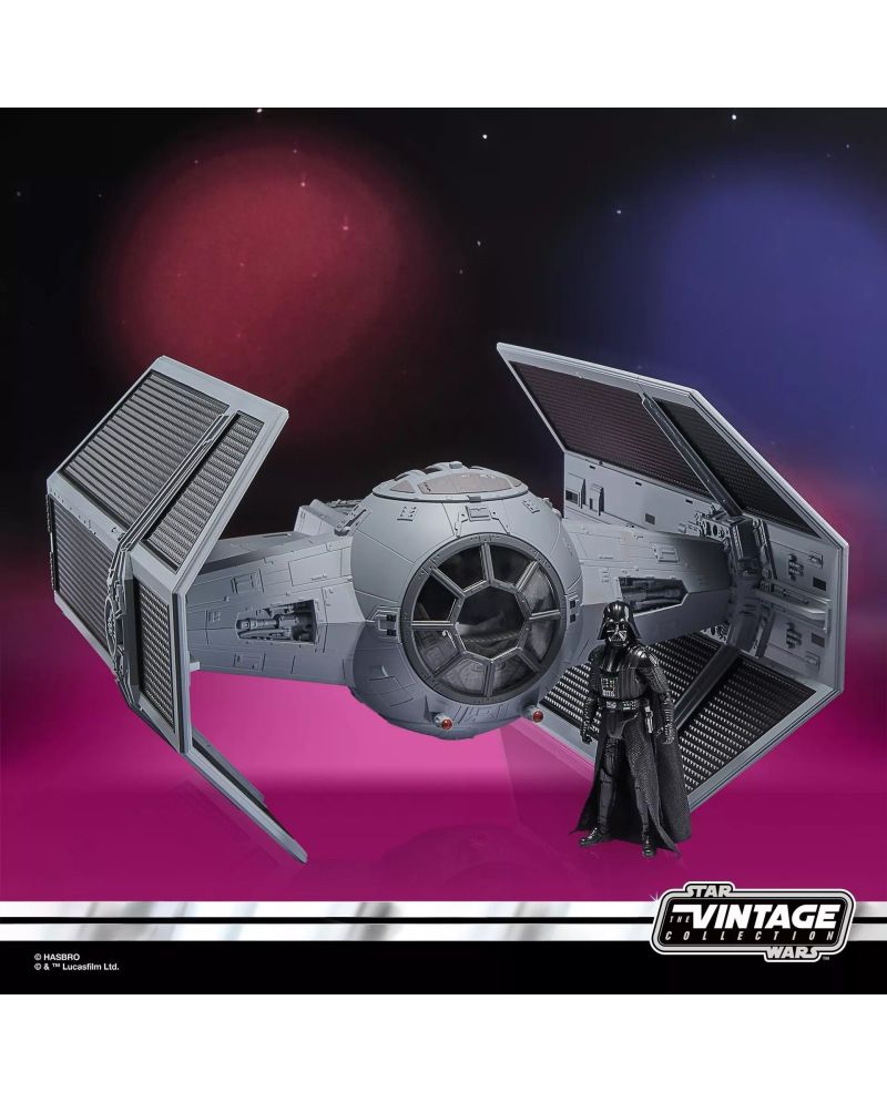 Figurine Dark Vador avec Tie avancé - Star Wars Vintage Collection Hasbro - vue de face
