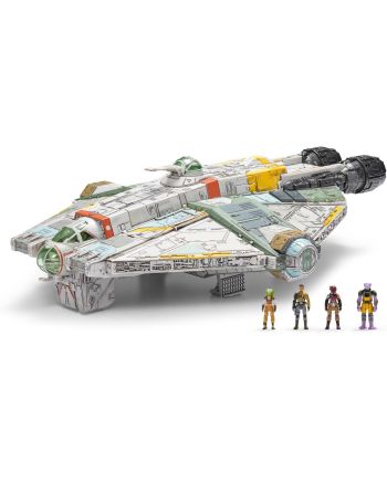 Le Ghost, vaisseau emblématique de Star Wars Rebels, vue d'ensemble avec figurine incluse