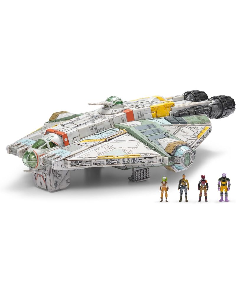 Le Ghost, vaisseau emblématique de Star Wars Rebels, vue d'ensemble avec figurine incluse