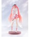 Figurine Sakura Miku Hanami posée sur socle, présentation complète du produit