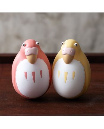 Figurines Perruches Rouge et Jaune Le Garçon et le Héron Ghibli Benelic vue face