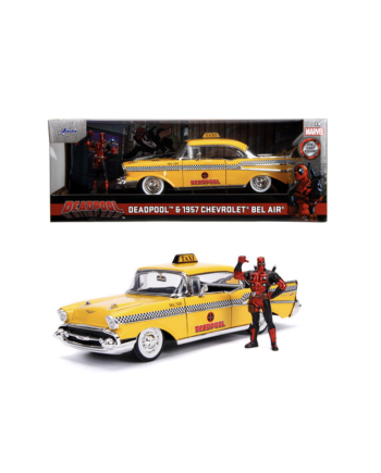 Deadpool 1957 Chevy Bel Air miniature 1:24 avec figurine Marvel Jada Toys