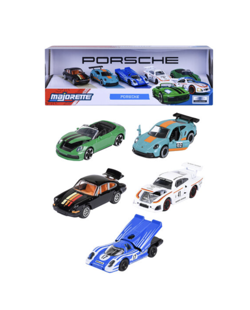 RIDE COOL - Porsche - Pack de 5 Voitures Miniature - 1:64 - vue principale