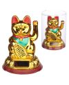 Maneki-Neko figurine solaire porte-bonheur 11cm vue de face