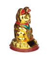 Maneki-Neko figurine solaire porte-bonheur 11cm sous plusieurs angles
