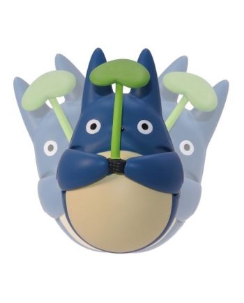 Figurine culbuto Totoro Bleu avec feuille - Mon Voisin Totoro - vue de profil