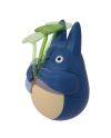 Figurine culbuto Totoro Bleu avec feuille - Mon Voisin Totoro - détail du visage