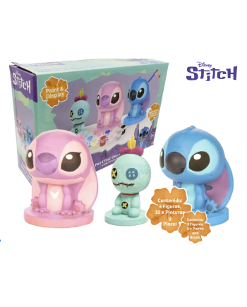 STITCH & ANGEL & SCRUMP - Set de 3 Figurines à Peindre - vue principale