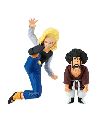 Figurine Android 18 et Mr. Satan Dragon Ball Z Match Makers Banpresto - vue principale