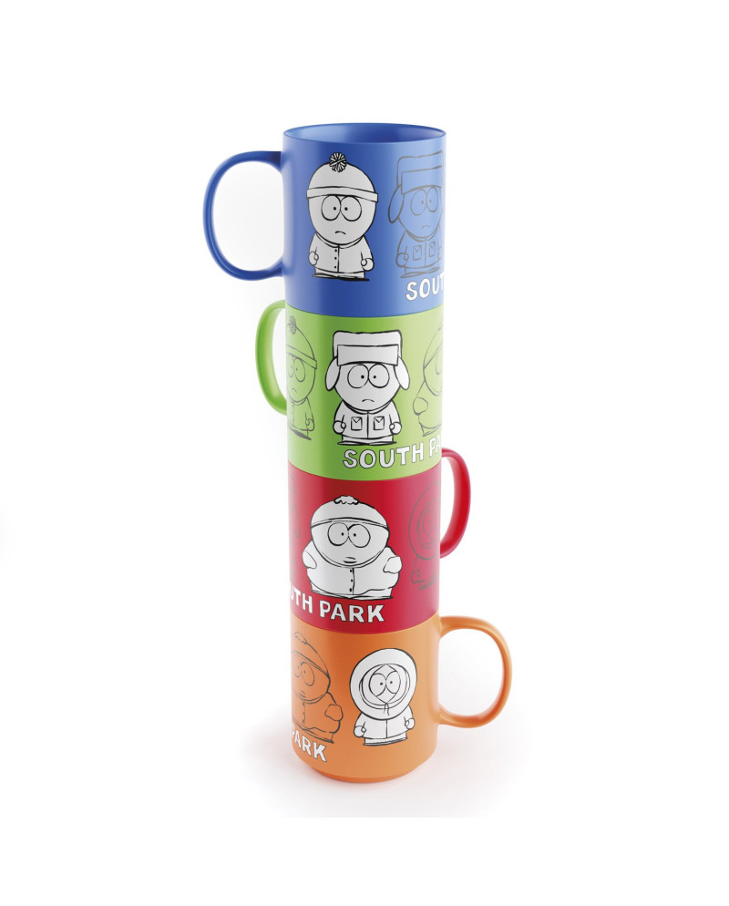 SOUTH PARK - Characters - 4 Coffee Mugs Set with stand - 10oz