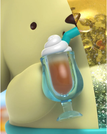 HELLO KITTY - Pompompurin - Figure Sea Breeze Series 15cm - vue de profil