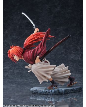 Kenshin Himura statuette 1/6 - détail du visage et de la coiffure