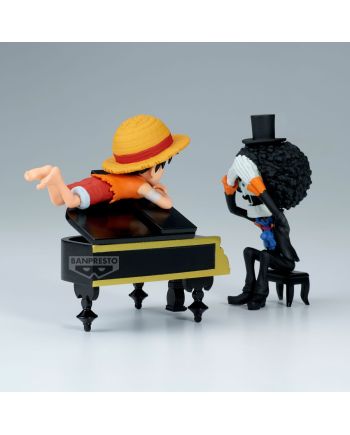 ONE PIECE - Luffy & Brook - Figurine WCF Log Stories 8cm - vue de profil