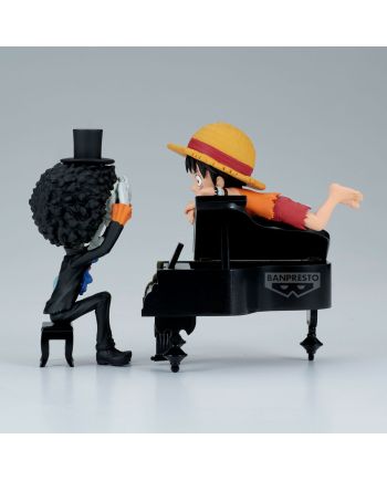 ONE PIECE - Luffy & Brook - Figurine WCF Log Stories 8cm - vue de dos