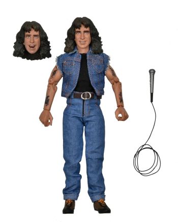 Figurine Bon Scott AC/DC Neca habillée vue de profil