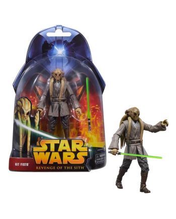 Figurine Kit Fisto Star Wars Black Series 15 cm face avant avec sabre laser vert