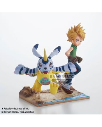 Figurine Digimon Yamato et Gabumon DXF-Adventure Archives Banpresto socle