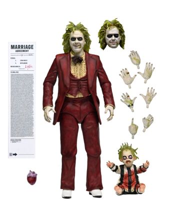 Figurine Beetlejuice Tuxedo rouge - packaging Neca Beetlejuice 2