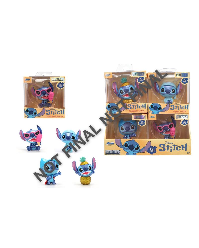 Display de figurines Stitch 6cm Jada Toys licence Disney Lilo et Stitch, 4 modèles 12 pièces