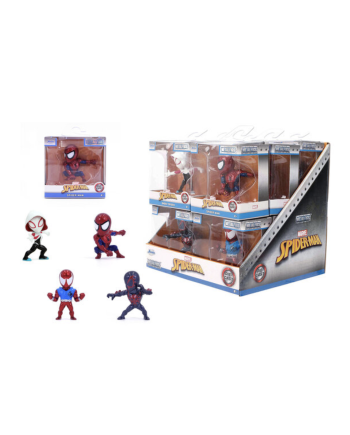 Display de figurines Spider-Man 6cm Jada Toys, 4 modèles différents, Wave 4, sous licence Marvel