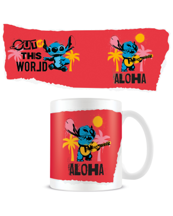 Mug Lilo & Stitch Aloha 315ml vue de face - licence Disney