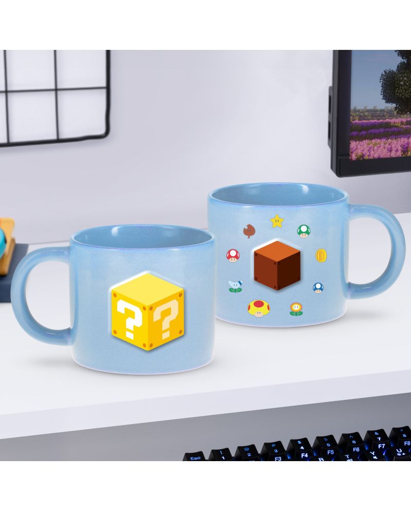 Mug gravé Super Mario Symboles 400ml vue de face - Paladone Nintendo