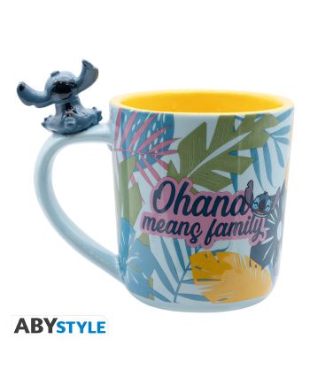 Vue détaillée du mug 3D Stitch Hawaïen Disney