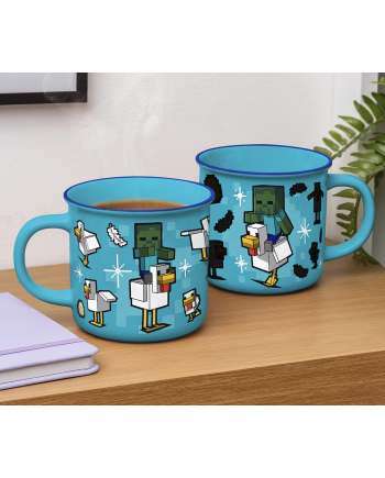Mug thermoréactif Minecraft Poule Chevauchée 350ml vue face - Paladone