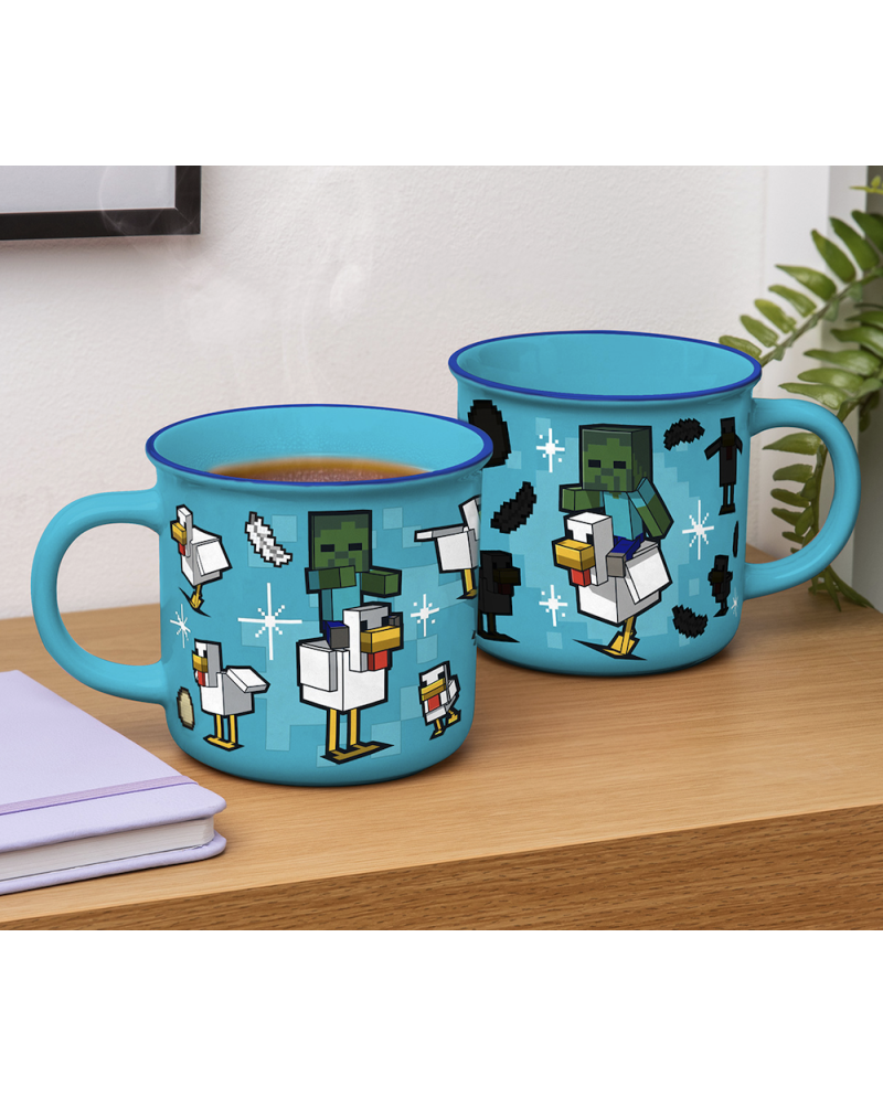 Mug thermoréactif Minecraft Poule Chevauchée 350ml vue face - Paladone