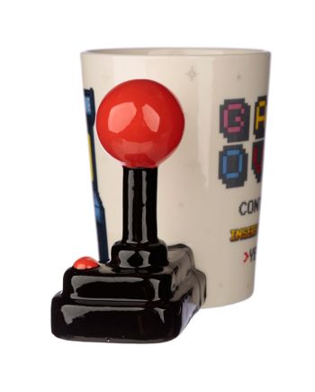 Mug Game Over 400ml - vue de profil avec motif joystick arcade