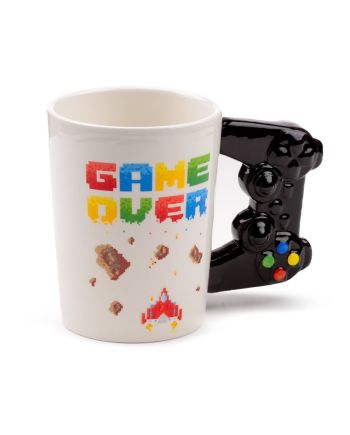 Mug GAME OVER 400ml vue de profil - détail de l'anse 3D
