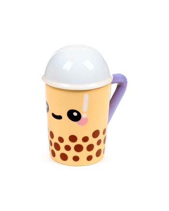 Mug Kawaii Boba le Bubble Tea avec couvercle 3D 300ml vue de face
