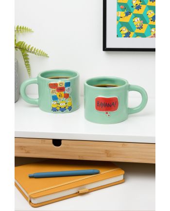 Mug gravé Minions 400ml Paladone - détail de la gravure