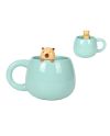 Mug céramique Capybara Kawaii 470ml avec charme décoratif