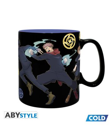 Mug Jujutsu Kaisen effet thermoréactif à chaud, visuel révélé