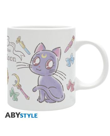 Mug Sailor Moon Luna et Artemis Chibi 320ml vue de face