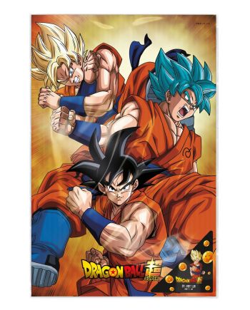 Poster 3D Dragon Ball Super Goku Evolution - détail du visuel