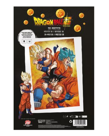 Poster 3D Dragon Ball Super Goku Evolution - format 58x38 cm