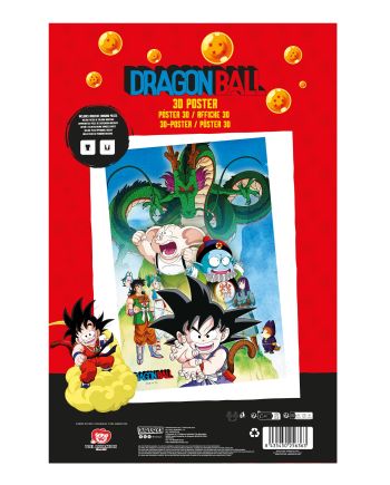 Poster 3D Dragon Ball Shenron et Héros - format 58x38cm