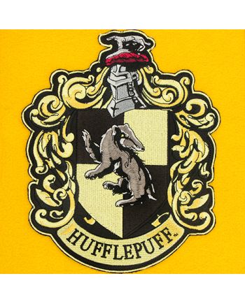 Détail du blason Poufsouffle sur la bannière murale Harry Potter