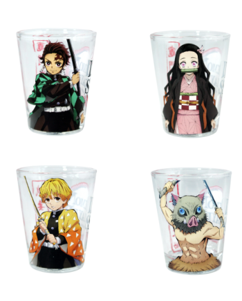 Set de 4 verres à shot Demon Slayer avec les personnages du groupe
