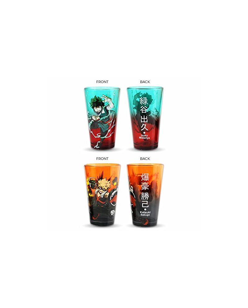 Pack de 2 verres My Hero Academia Izuku et Bakugo 450ml