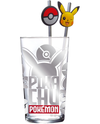 Verre Pikachu XXL Premium 480ml Pokémon avec pailles en métal