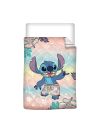 Couverture en quilt Disney Stitch Plage 140x200cm posée à plat