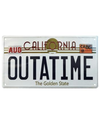 Détail de la plaque immatriculation Outatime licence officielle Retour vers le Futur