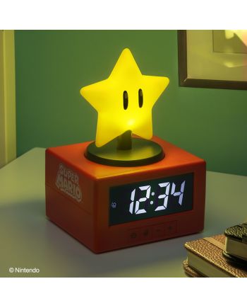 Réveil lumineux Super Star Super Mario en forme d'icône, 12 cm, Paladone