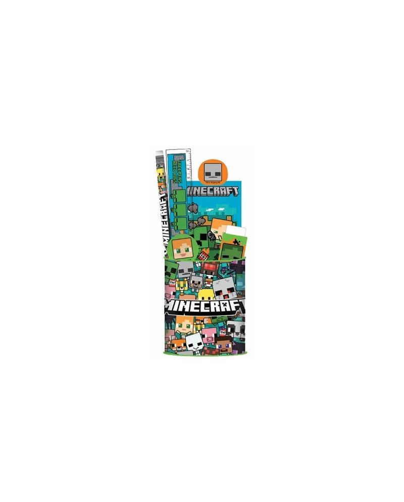 Set de papeterie Minecraft 7 pièces avec pot à crayon