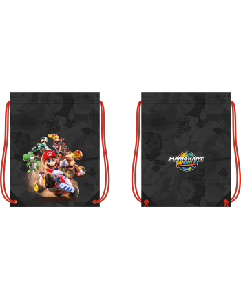 Sac de gym Mario Kart World sous licence Nintendo, dimensions 46x35cm