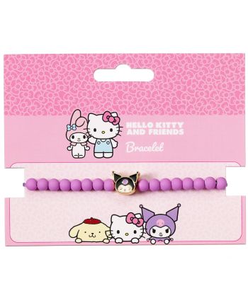 Détail du bracelet Kuromi Purple en perles